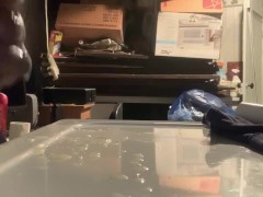 BBC HUGH CUMSHOT IN BASEMENT ON DRYER - Screenshot 9 of 16 - Huge Cumshot