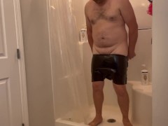 Plastic Bag Man Trying on Sexy Black Tight Pants - Screenshot 4 of 16 - Plastic Bag Man