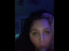High Pawg slut gives her dildo a blowjob-POV
