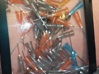 drawing pins, medical needle, orgasm, pain