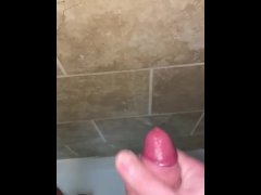 Jerking in the shower with huge cumshot - count the jets!