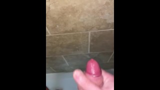 Jerking in the shower with huge cumshot - count the jets!
