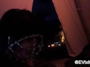 Preview 1 of [Full Film]Asian girl giving blowjob in a tent at music festival with people walking by