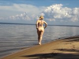 Naked big ass in beach