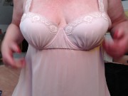 Preview 5 of 950 DawnSkye got these panties all cummy for R.J. Voluptuous redhead mature cums in panties