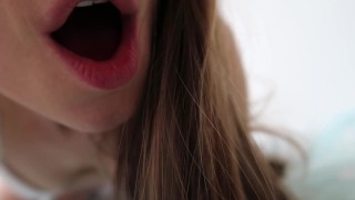 ASMR 20 minutes mouth sounds, licking lens, play with chain by tongue swirl