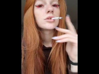 smoking fetish, exclusive, red head, smoking