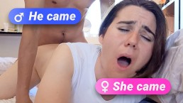 Amateur spanish couple make their first porn video | They both came 💦