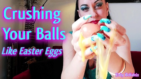 Crushing Your Balls Like Easter Eggs - Lady Bellatrix in fingernail fetish Femdom pov (teaser)