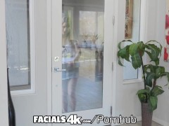 FACIALS4K Huge Tit Redhead Gets Multiple Facials During Threesome - Screenshot 1 of 16 - Facials4k