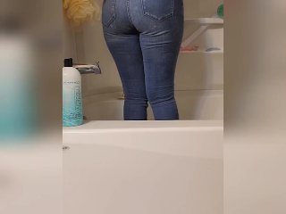 Just a dumb baby peeing herself