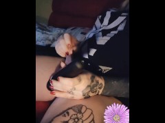 Cumming on my couch with my Lovense Domi.  Hard cumshot 💗 Natalia Haze