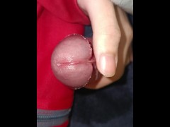 拇指玩弄阴茎系带控制高潮边缘~淫荡的精液缓缓的流了出来了呢ww - Screenshot 15 of 16 - Solo Male