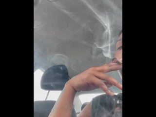hot sex, solo female, vertical video, smoking