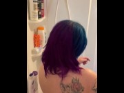 Preview 1 of Fat MILF Takes Steamy Shower- Cums At The End
