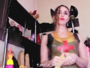 Preview 2 of Mistress Eva Latex Femdom Milf Fuck Shemale Slut Brunette Yanny Trump BDSM Kink Fetish Heels Tranny