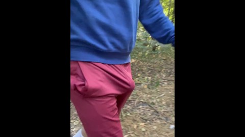 FLASHING my HUGE BULGE in local parks in Germany