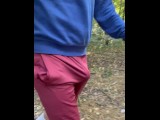 FLASHING my HUGE BULGE in local parks in Germany