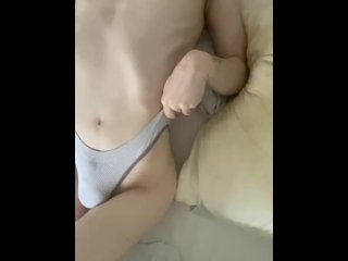 trans girl squirts between her legs