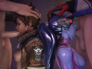 Widowmaker And Tracer_Both Getting Face_Fucked Hard
