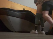 Preview 4 of Fitness girl fucked by personal trainer after workout. Swallows cum in the hydro massage room.