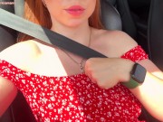 Preview 2 of I MASTURBATED and SQUIRTING in the car while we drive down the highway!