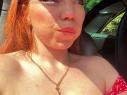 Preview 6 of I MASTURBATED and SQUIRTING in the car while we drive down the highway!