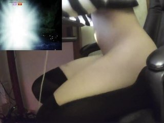 Femboy plays Destiny while riding dildo