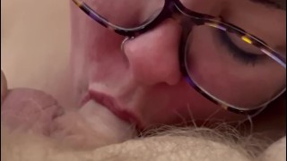 BBW MILF sucks cum out of hubby after multiple orgasms from doggystyle!!