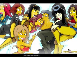 Os Simpsons MILF Titania Tem Quadrinhos Pornôs De Sexo a Três, Paródia Pornô De Desenhos Animados