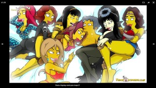 Os Simpsons Milf Titania tem quadrinhos pornôs de sexo a três, paródia pornô de desenhos animados