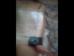 Milf wrapped in stretch film and handcuffed was fucked hard in the ass
