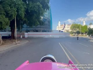 YimingCuriosity依鸣 - Cuba Sex Vlog / Asian Chinese Slut rough blowjob and doggy in public!!