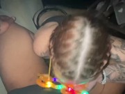 Preview 6 of FINESSE4KXXX BETS 200$ SHE CAN SUCK DICK WHILE KEEPING ON NEON LIGHT PARTY SUNGLASSES