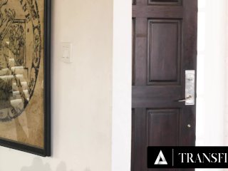 TRANSFIXED - Gorgeous Cis Latina Gets Fucked By Hot Tattooed Trans Realtor Gracie Jane For Discount screenshot number 1