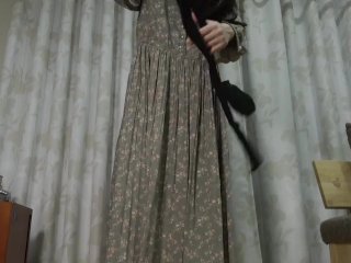 ≪短編シリーズ≫プレゼントのロングメイド服でディルドオナニー