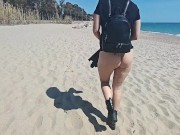 Preview 1 of Exhibitionist wife walking without panties