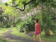 Preview 1 of Risky NO PANTIES Yoga among Bungalow Neibhours