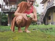 Preview 2 of Risky NO PANTIES Yoga among Bungalow Neibhours