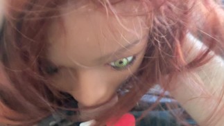 Redhead with green eyes gives me a deep throat