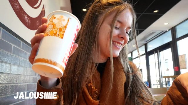 French teen Allice will film a date at Burger King and a passionate fuck for fans
