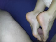 Preview 3 of Fuck her feet 2 Footjob & Hotwife fuck at night