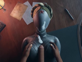 Atomic Heart Geen Handen Black Kerel Tieten Neuken Robot Meisje Grote Borsten Sperma Op Het Gezicht Titjob Animatie