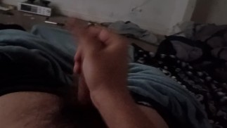 Solo hand job cum shot