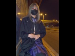 伪娘 // 女装烧鸡深夜公交站露出，脱衣自慰 - Screenshot 1 of 16 - Adult Toys