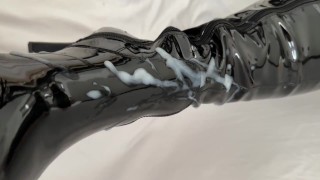 Slow-Mo And Close-Up Juicy Cum Loads All Over My Latex And Leather Cumshot Compilation