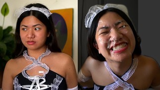 SLUTTY ASIAN MAID CATCH ME JERKING OFF - Pavelena