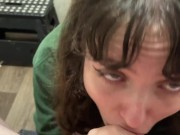 Preview 4 of POV teen deepthroats slurps cum and gets huge facial
