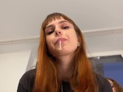 Preview 4 of Saliva Bukkake On Your Face - POV Spitting Femdom With Mistresses Kira, Agma, Jucy, Sofi