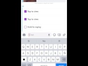 Preview 2 of Snapchat screen recording blonde deep throats dick blowjob